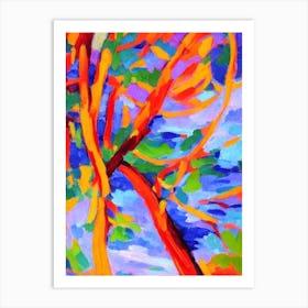 Incense Cedar 2 tree Abstract Block Colour Art Print