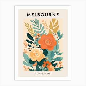 Flower Market Poster Melbourne Australia Art Print