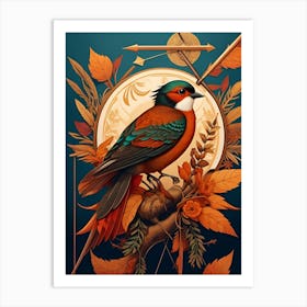 Autumn Bird Sheets Ornament Art Print