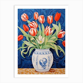 Flowers In A Vase Still Life Painting Tulips 9 Art Print