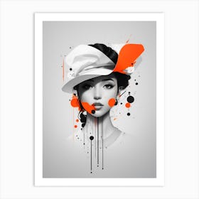 Girl With Hat Art Print