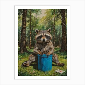 Raccoon In The Woods 1 Art Print