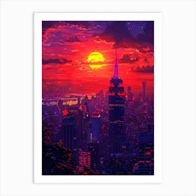 New York City Sunset Art Print