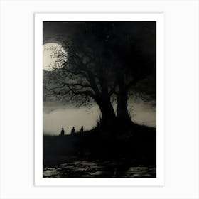 Dark Gothic Moonlight Walk Art Print