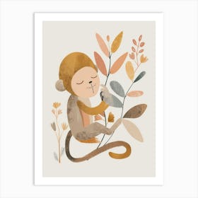 Charming Nursery Kids Animals Monkey 4 Art Print