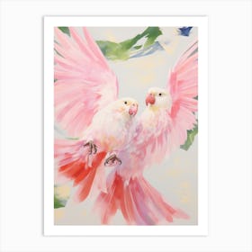 Pink Ethereal Bird Painting Parrot Art Print