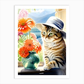 Cat In A Hat 1 Art Print