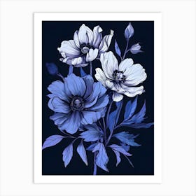 Blue Anemones Art Print