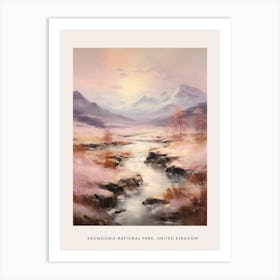 Dreamy Winter Painting Poster Snowdonia National Park United Kingdom 1 Art Print