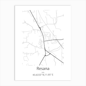 Resana,Italy Minimalist Map Art Print