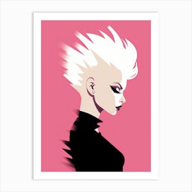 Pink Punk Minimalism: Rebel Chic Art Print