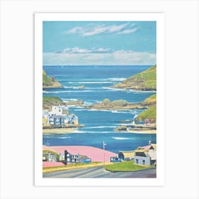Crantock Beach Cornwall 70's Art Print