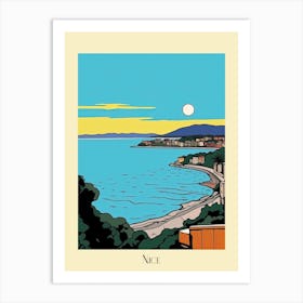 Poster Of Minimal Design Style Of Nice, France 3 Art Print