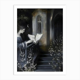 Girl Reading A Book 1 Art Print