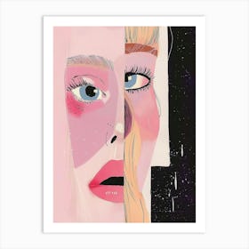 Girl With Two Faces Art Print