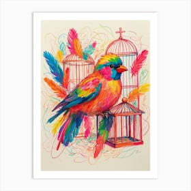 Colorful Bird Art Print