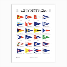 United States Yacht Club Flags Art Print