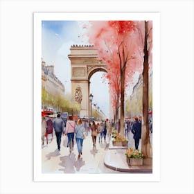 Champs-Elysées Avenue. Paris. The atmosphere and manifestations of spring. 8 Art Print