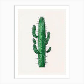 Nopal Cactus Minimal Line Drawing Art Print