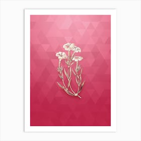 Vintage Bisignano's Tree Pink Botanical in Gold on Viva Magenta n.0716 Art Print