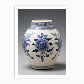 Chinese Blue And White Vase.1 Art Print