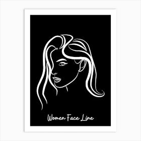 Women Face Line 3 Art Print