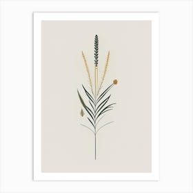 Horsetail Spices And Herbs Retro Minimal 1 Art Print