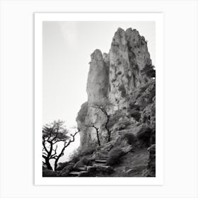 Capri, Italy, Black And White Photography 3 Art Print