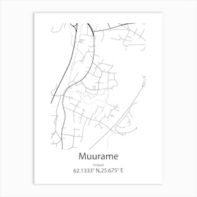 Muurame,Finland Minimalist Map Art Print