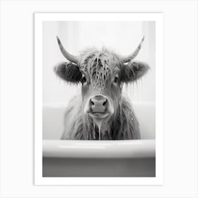 Cow In A Bath Art Print