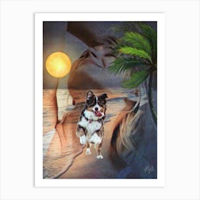 Dog On The Beach 1 Art Print