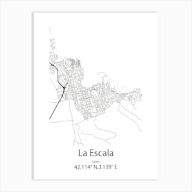 La Escala,Spain Minimalist Map Affiche