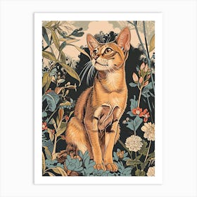 Abyssinian Cat Japanese Illustration 4 Art Print
