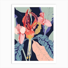 Colourful Flower Illustration Bleeding Heart 7 Art Print