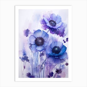 Blue Anemones Art Print