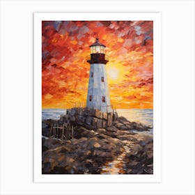 Lighthouse At Sunset 7 Art Print