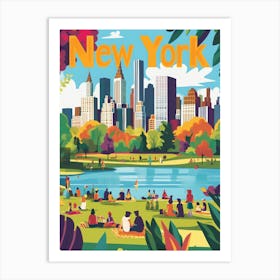 Aihrgdesign A 1970s Inspired Travel Poster For New York 2 Art Print