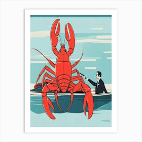 Lobster In A Boat Art Print