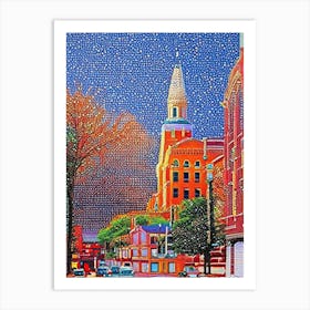 Macon, City Us  Pointillism Art Print