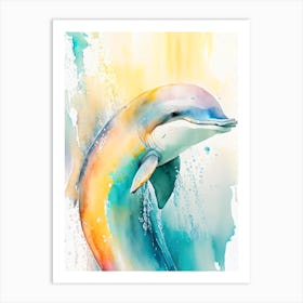 Amazon River Dolphin Storybook Watercolour  (1) Art Print