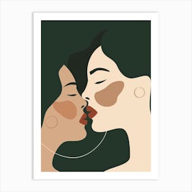 Two Women Kissing 8 Art Print