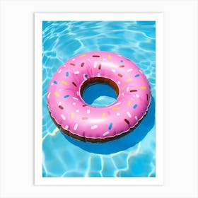 Pink Donut Float Art Print