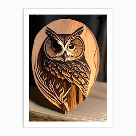 WoodBurnedOwl Art Print