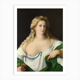 A Blonde Woman, Palma Vecchio Art Print