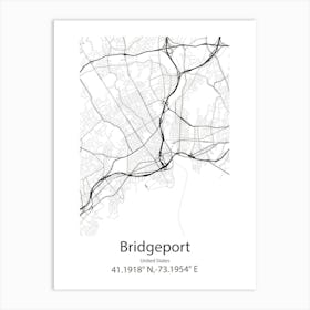 Bridgeport,United States Minimalist Map Art Print