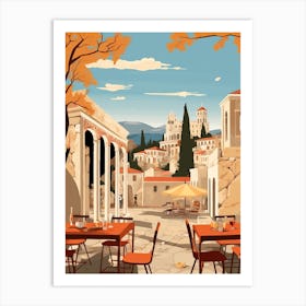 Greece 4 Travel Illustration Art Print