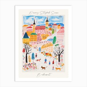 Poster Of Budapest, Dreamy Storybook Illustration 4 Art Print