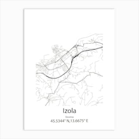 Izola,Slovenia Minimalist Map Poster