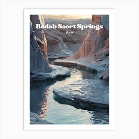 Badab Soort Springs Iran Travel Illustration Art Print