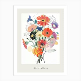 Gerbera Daisy 2 Collage Flower Bouquet Poster Art Print